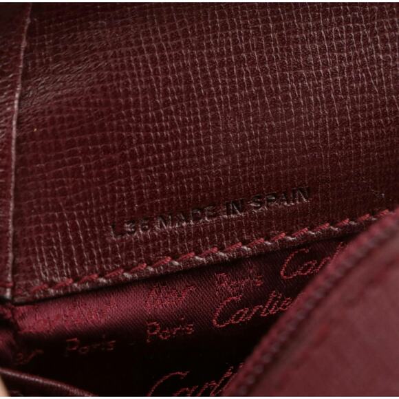 Cartier Bordeaux Leather Backpack – Gold-Tone Hardware – Made in Spain - Picture 7 of 7